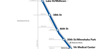 ওয়াশিংটন মেট্রো নীল লাইন মানচিত্র