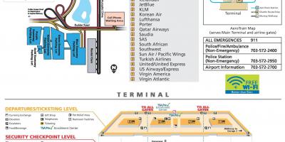 Washington dulles আন্তর্জাতিক বিমানবন্দর মানচিত্র
