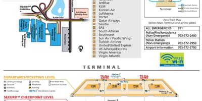 Washington dc dulles বিমানবন্দর মানচিত্র